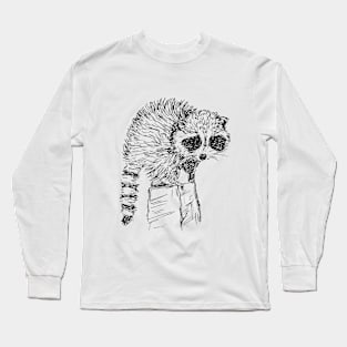 Raccoon Sketch Long Sleeve T-Shirt